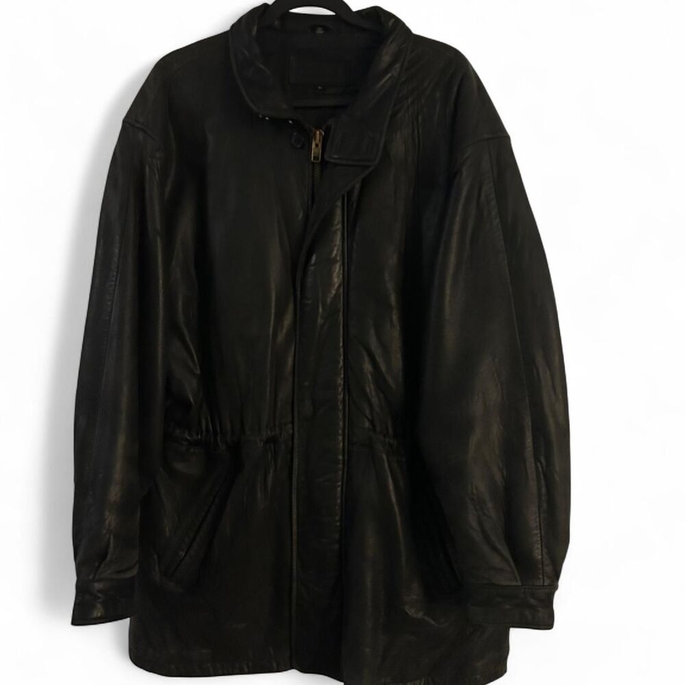 Bachrach Authentic Lamb Leather Men's Black leather Jacket Large